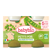 Piure Bio din mazare, +6 luni, 2x 130g, BabyBio