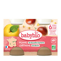 Piure Bio din mere si castane, +6luni, 2x130g, BabyBio
