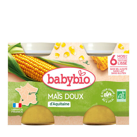 Piure Bio din porumb dulce, +6 luni, 2x 130g, BabyBio