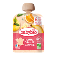 Piure Pouch Bio din portocale si banane, 90 g, Babybio