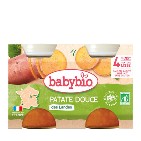 Piure Bio din cartof dulce, +4 luni, 2x 130g, BabyBio