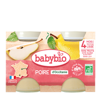 Piure Bio din pere Williams, +4 luni, 2x 130g, BabyBio