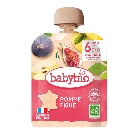 Piure Pouch Bio din mere si smochine, 90 g, Babybio