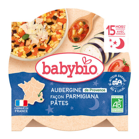 Meniu Vinete cu Parmezan si Macaroane,+15 luni, 260g, BabyBio