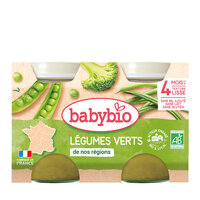 Piure Bio din legume verzi, +4 luni, 2x 130g, BabyBio