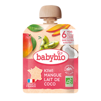 Piure Pouch din kiwi, mango si cocos, 90 g, Babybio
