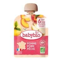 Piure Bio din mere, pere si piersici, 90 gr, Babybio
