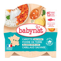 Piure Bio Meniu Peste Cod cu cartofi si morcovi, +12luni, 230g, BabyBio