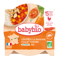 Meniu cu Legume Basquaise si Pui de Poitou, +15 luni, 260 g, Babybio