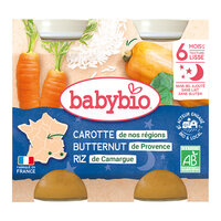Piure Bio dn morcov, dovleac si orez, +6 luni, 2x 200g, BabyBio