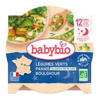 Piure Bio meniu legume verzi, pastarnac si bulgur, +12luni, 230g, BabyBio