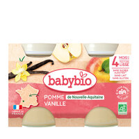 Piure Bio din mere si extrac de verbena, +4 luni, 2x 130g, BabyBio