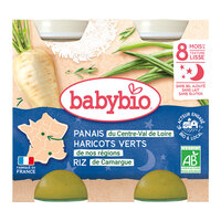 Piure Bio din pastarnac, fasole verde si orez, +8 luni, 2x 200g, BabyBio