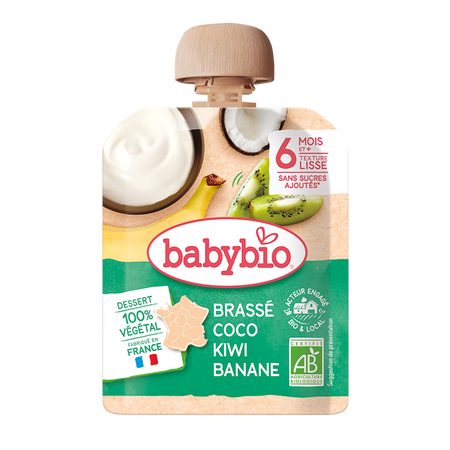 Piure Pouch Bio din kiwi, banane si cocos, 85 g, BabyBio