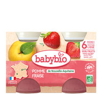 Piure Bio din mere, capsuni si afine, +6 luni, 2x 130g, BabyBio