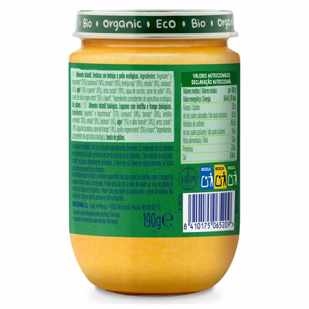 Meniu Bio de legume, orez, carne de pui si linte Solo, 6 luni+, 190 g, Hero Baby 672637