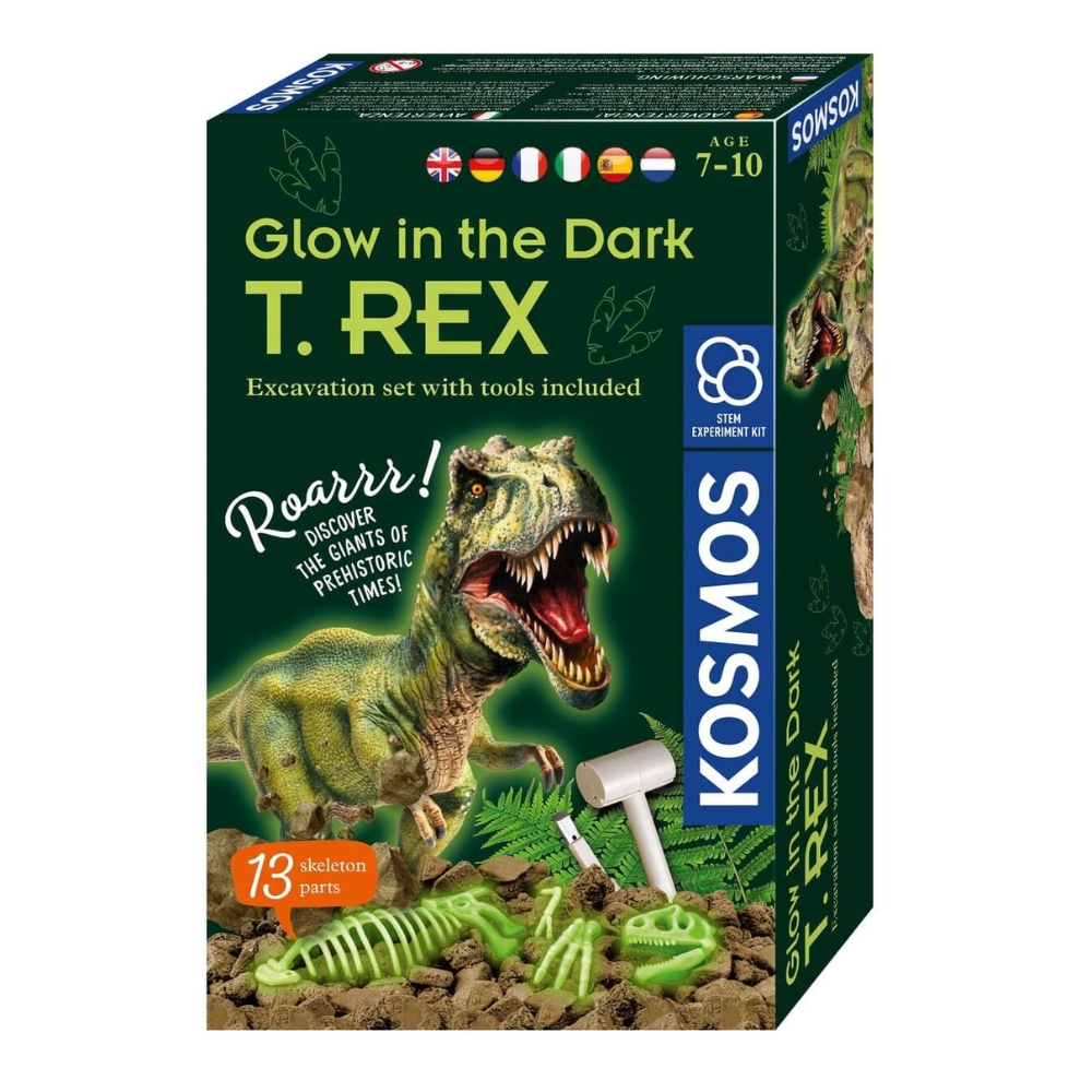 Set educativ Stem T-Rex fosforescent, +7 ani, Kosmos