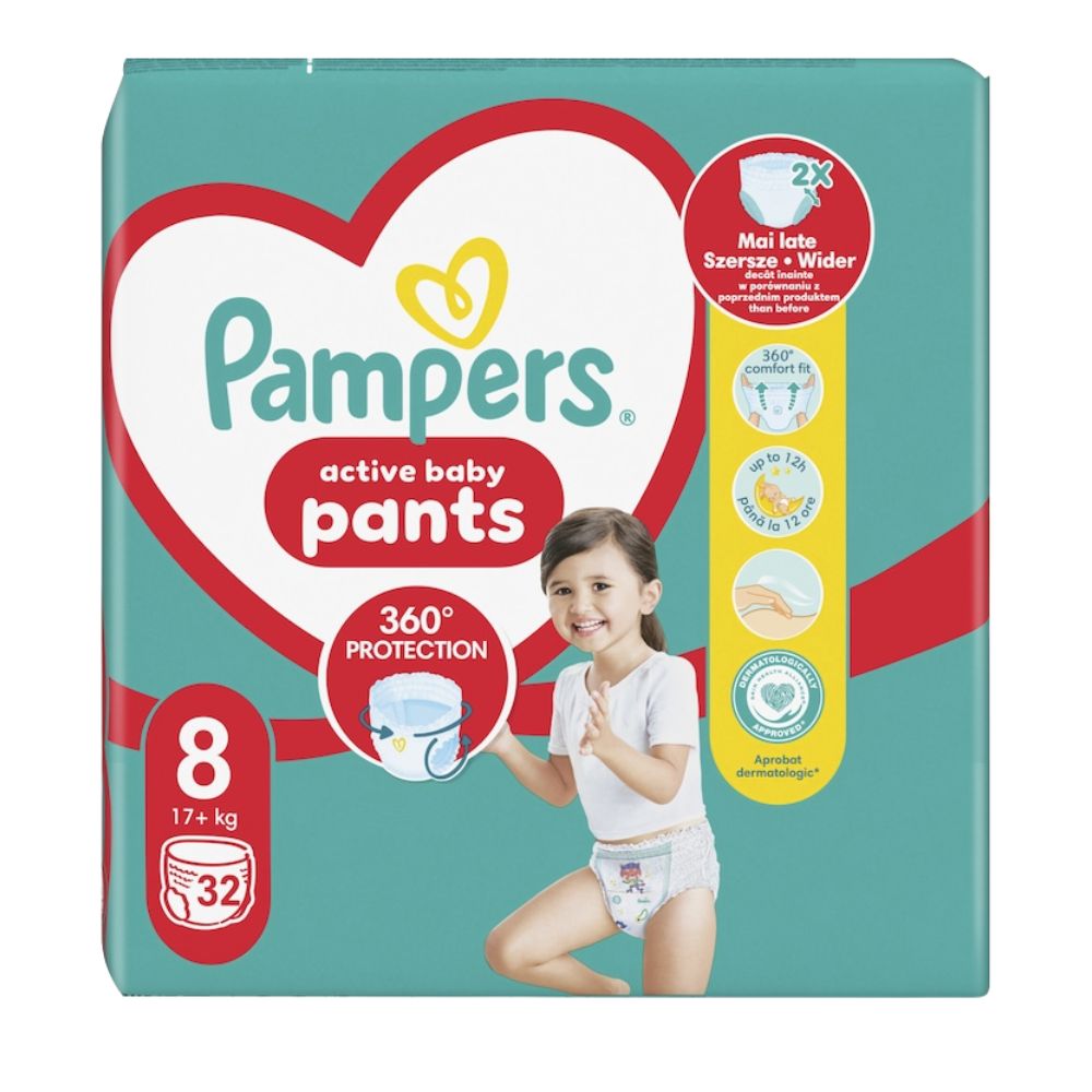 Scutece pants Stop&Protect, Nr. 8, +17 kg, 32 buc, Pampers