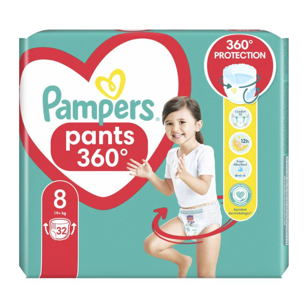 Scutece pants Stop&Protect, Nr. 8, +19 kg, 32 buc, Pampers