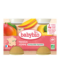 Piure Bio din mere si mango, +4 luni, 2x 130g, BabyBio