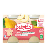 Piure Bio din mere si gutui, +4 luni, 2x 130g, BabyBio