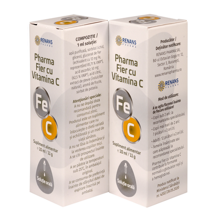 Fier cu Vitamina C solutie orala, 10 ml, Renans 758752