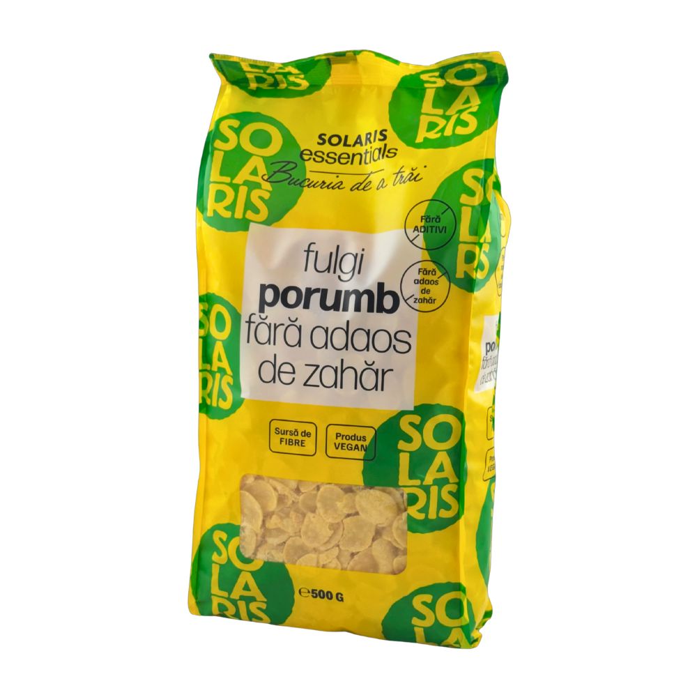 Fulgi de porumb fara adaos de zahar, 500 g, Solaris