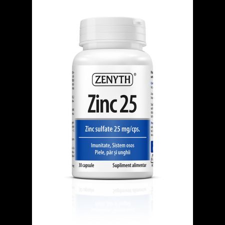 Zinc 25 sulfat de zinc, 25 mg/cps, 30 capsule, Zenyth