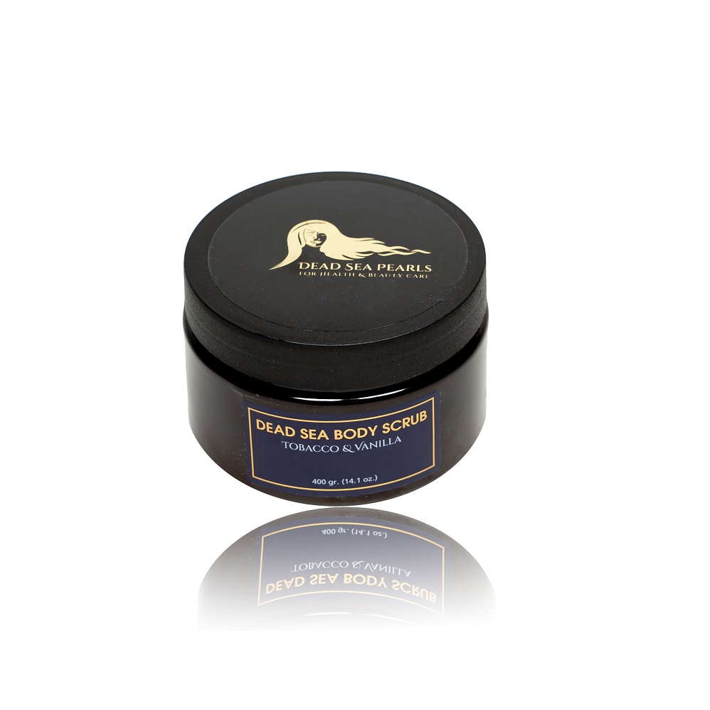 Scrub pentru corp cu sare de la Marea Moarta si ulei de Tabacco & Vanilla, 400 g, Dead Sea Pearls