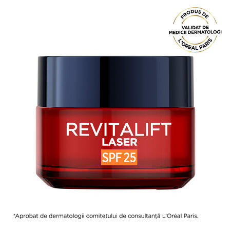 Crema antirid de zi cu SPF25 si tripla actiune Revitalift Laser, 50 ml, Loreal Paris 713044