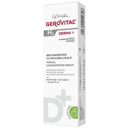 Ser concentrat cu aplicare locala Gerovital H3 Derma+, 15 ml, Farmec 542799