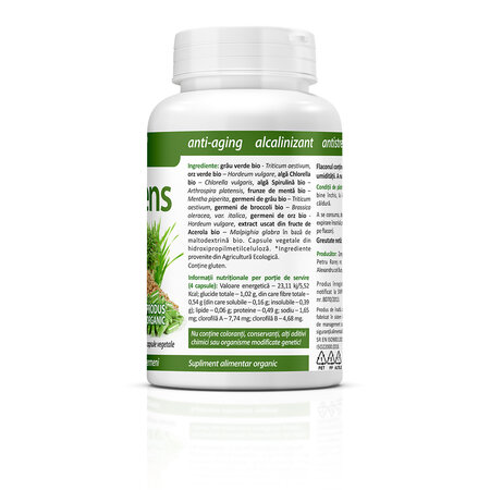 BioGreens SuperFood Organic cu germeni, alge si lastari, 120 capsule, Zenyth 761594