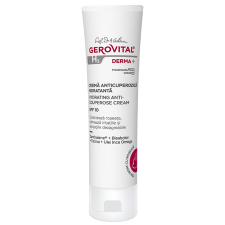 Crema anticuperozica hidratanta cu SPF10 Gerovital H3 Derma+, 50 ml, Gerovital 569917