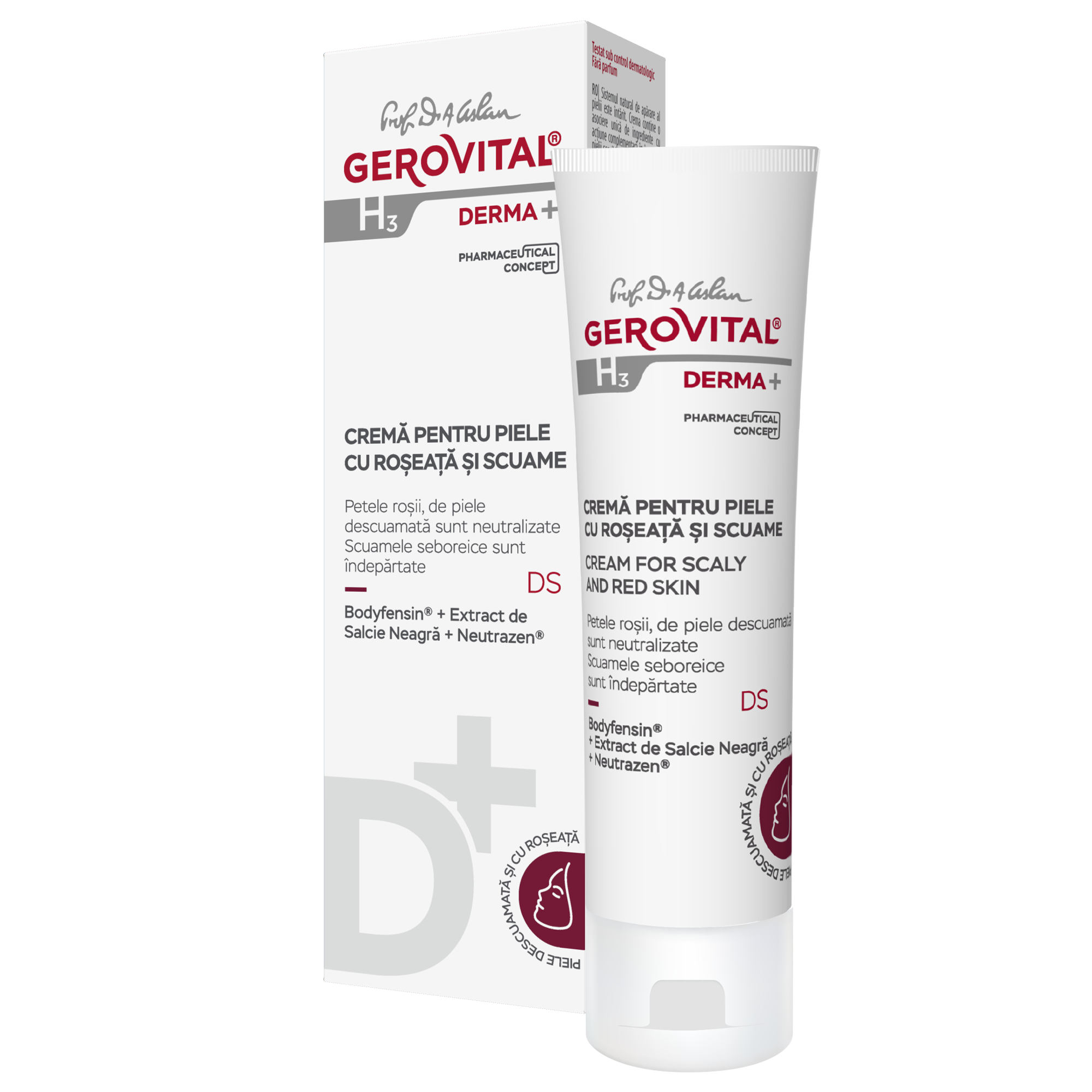 Crema pentru piele cu roseata si scuame Gerovital H3 Derma+, 50 ml, Farmec