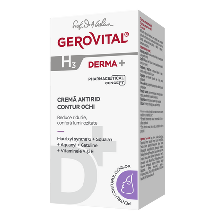 Crema antirid pentru contur ochi Gerovital H3 Derma+, 15 ml, Gerovital 569866