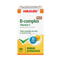 B Complex si Vitamina C, 30 tablete masticabile, Walmark