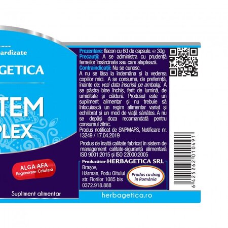 Afa Stem Complex, 60 capsule, Herbagetica 534413