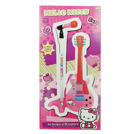 Set chitara si microfon Hello Kitty, Roz, + 3 ani, Reig 543105