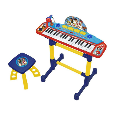 Keyboard electronic cu microfon si scaunel Paw Patrol