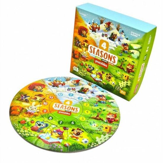 Puzzle cele patru anotimpuri, +3 ani, 20 piese, Puzzlika 497999