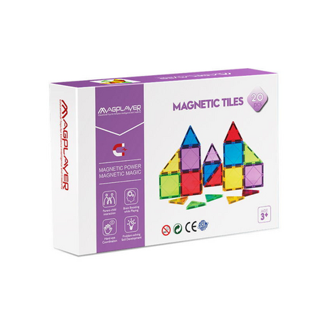 Set de constructie magnetic 3D cu 20 piese