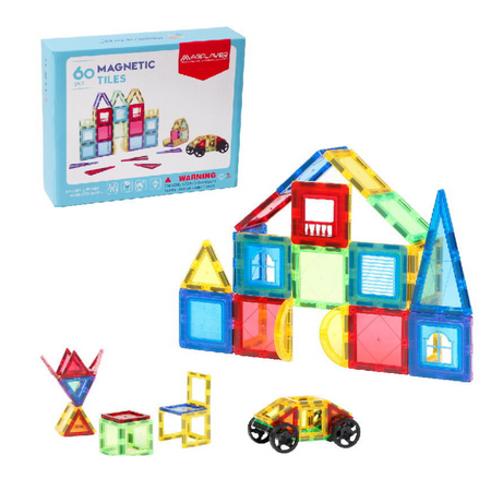 Set de constructie magnetic 3D cu 60 piese