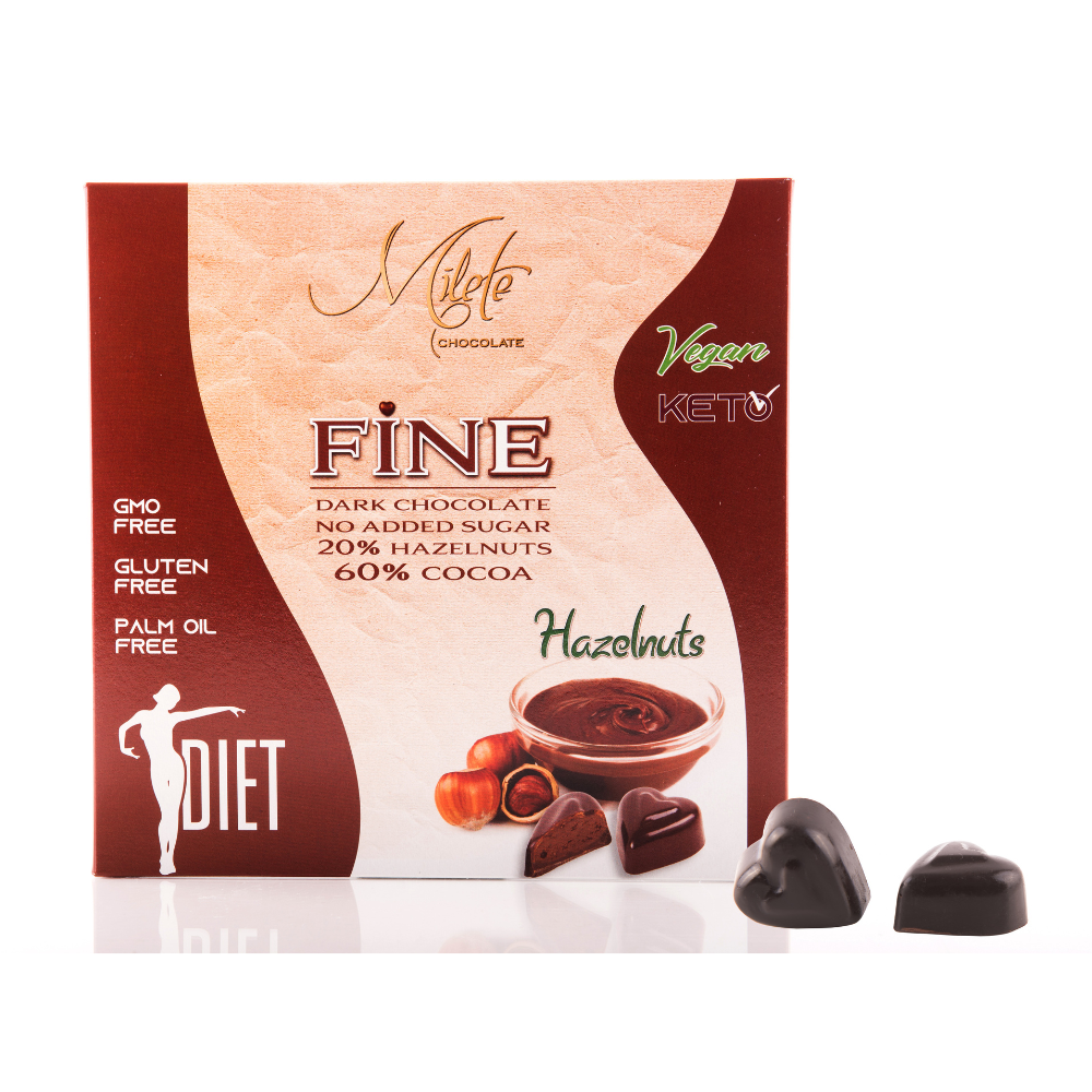 Praline de ciocolata cu alune, 80 g, Milete