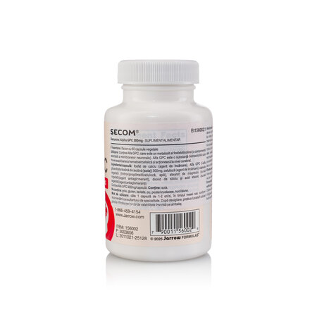 Alpha GPC, 300 mg, 60 capsule vegetale, Jarrow Formulas Secom 776309