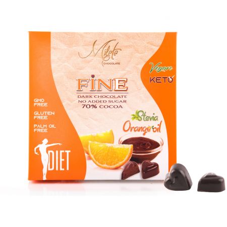 Praline vegane cu ulei de portocale, 80 g, Milete