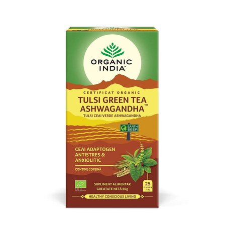 Ceai Bio Tulsi Green Tea si Ashwagandha