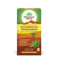 Ceai BIo Tulsi Ashwagandha si Ceai Verde, 25 plicuri, Organic India