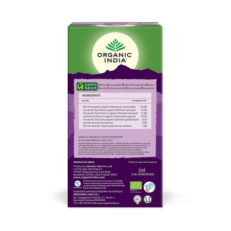 Ceai Bio cu iasomie Tulsi Jasmine, 25 plicuri, Organic India 543607