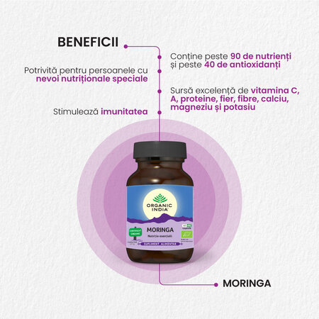 Moringa Bio, 60 capsule, Organic India 553335