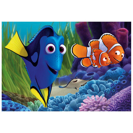Puzzle 2 in 1 Gasirea lui Dory, 5 ani+, 2x77 piese, Dino Toys 543839